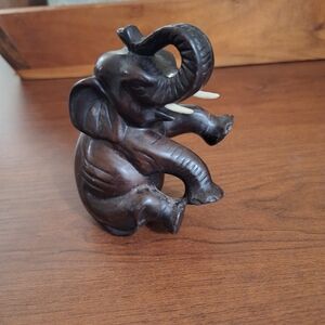 Decorative Brown Elephant Figurine Home Art Sculpture